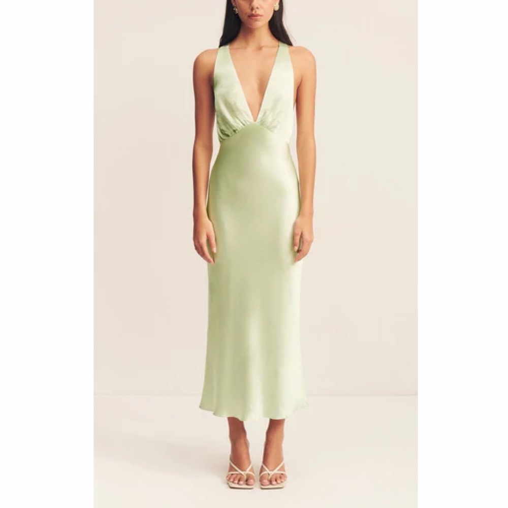 Shona Joy La Lune Plunged Cross Back Midi Dress